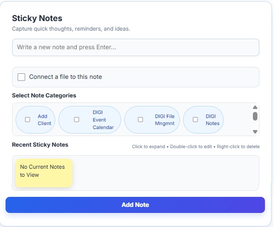 Sticky Notes form
