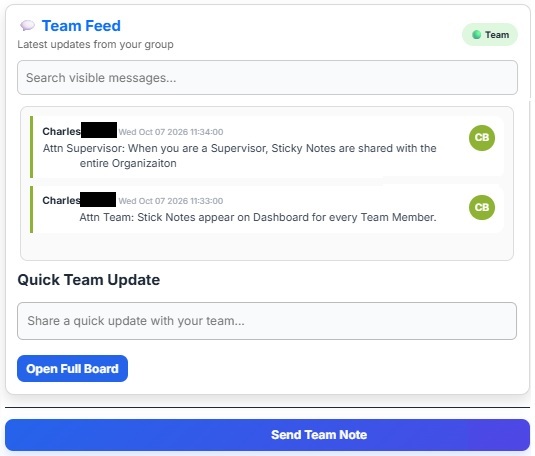 Team Feed form